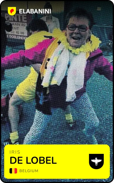 A rare card from the Legends set: Iris De Lobel, on a yellow name plate.